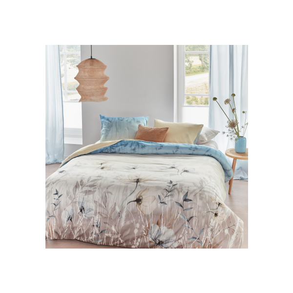 V107-1607104-200621-00 Isabelle Cotton Sateen Light Blue Quilt Cover Sets by Bedding House Queen - Image 1