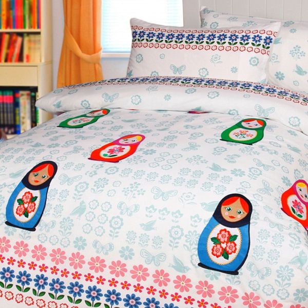 V107-32514-200714-00 Chenka Applique Quilt Cover Sets by Happy Kids Double - Image 1