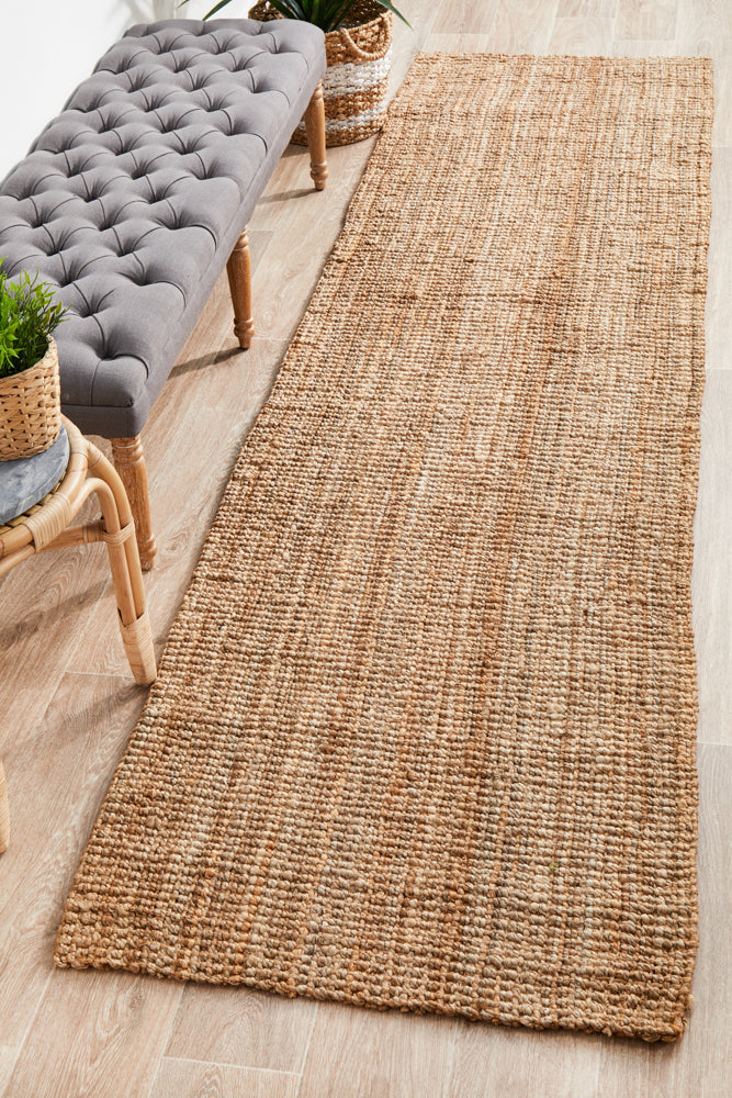 V107-ATR-BKR-NAT-300X80-207133-00 Atrium Barker Natural Runner by Rug Culture - 300X80CM - Image 1