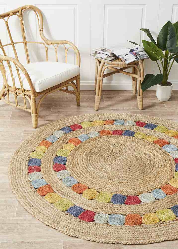 V107-ATR-FRU-MULT-240X240-207902-00 Atrium Fruit Multi By Rug Culture - 240X240CM - ROUND - Image 1