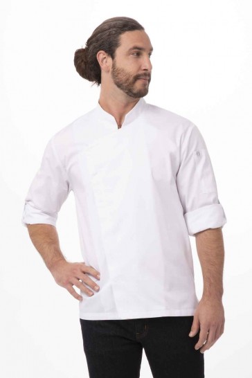 V107-BCMC010-WHT-S-217876-00 Lansing Men's White S Chef Jacket by Chef Works - Image 1