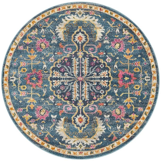 V107-BLN-209-NAVY-150X150-207544-00 Babylon 209 Navy Round by Rug Culture-150X150CM - ROUND - Image 1