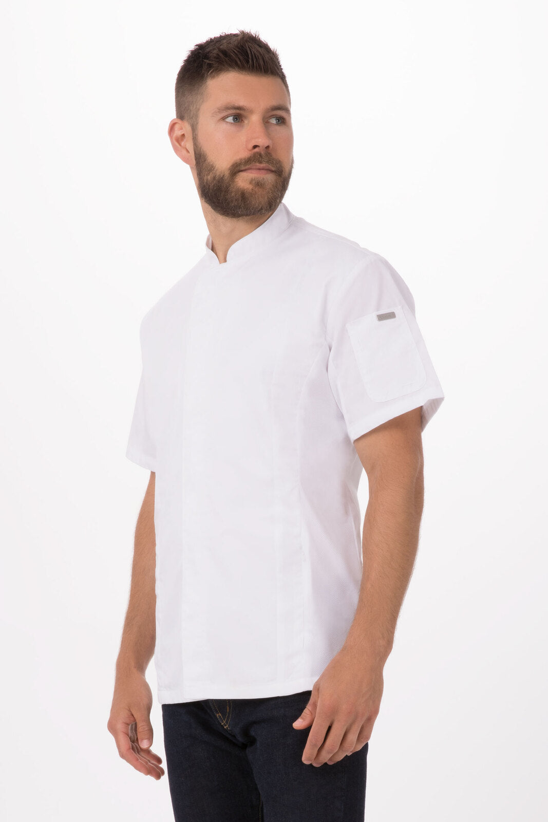 V107-CES02-WHT-XL-217912-00 Bristol Signature Men's Series White XL Chef Jacket by Chef Works - Image 1