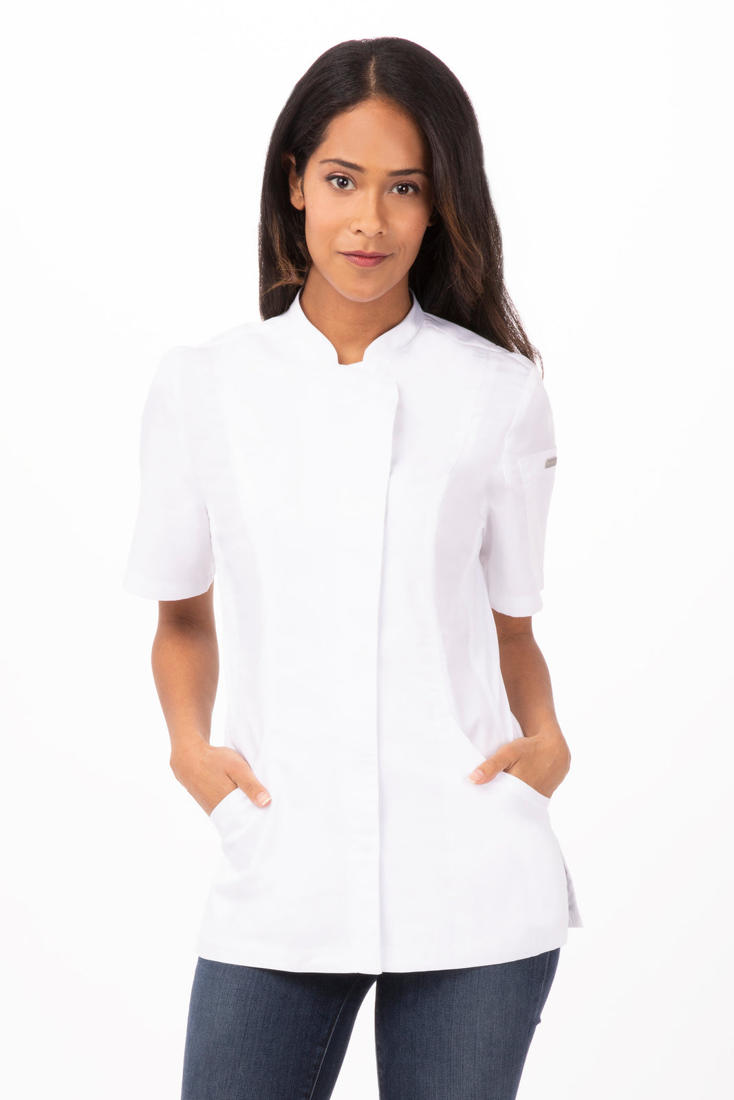 V107-CES02W-WHT-L-217897-00 Roxby Women's White L Chef Jacket by Chef Works - Image 1