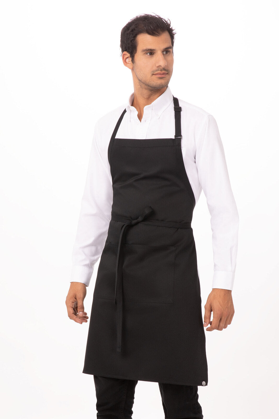 V107-F8-BLK-217726-00 Butcher Black Bib Apron by Chef Works - Image 1