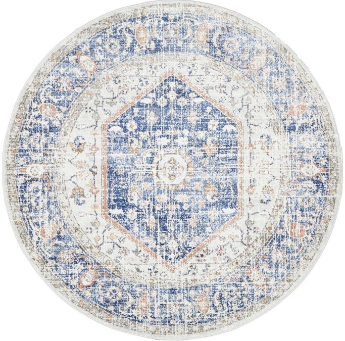 V107-MAY-LOR-BLU-200X200-208045-00 Mayfair Lorissa Blue Round by Rug Culture-200X200CM - ROUND - Image 1
