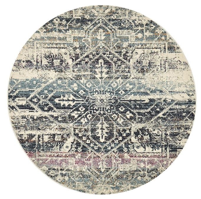 V107-MUS-865-BLUE-240X240-207360-00 Museum 865 Blue Round by Rug Culture-240X240CM - ROUND - Image 1