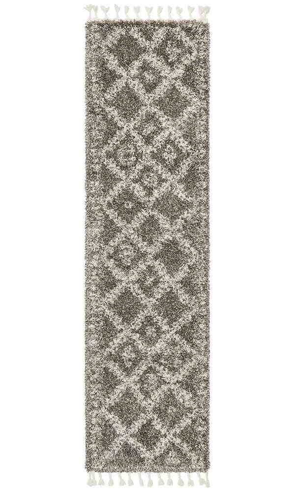 V107-SAF-33-GRY-400X80-207767-00 Saffron 33 Grey Runner by Rug Culture - 400X80CM - RUNNER - Image 1