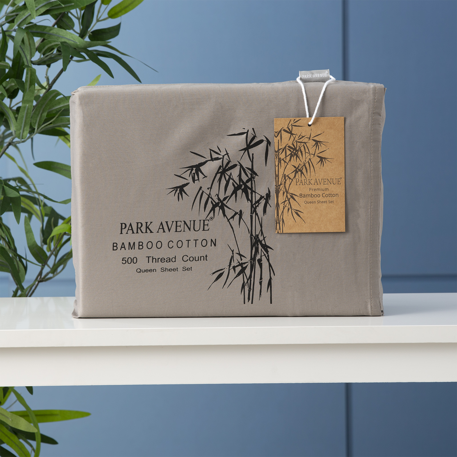 V107-SH307100-195823-00 Bamboo Cotton 500 Thread Count Pewter Sheet Sets by Park Avenue King - Image 1