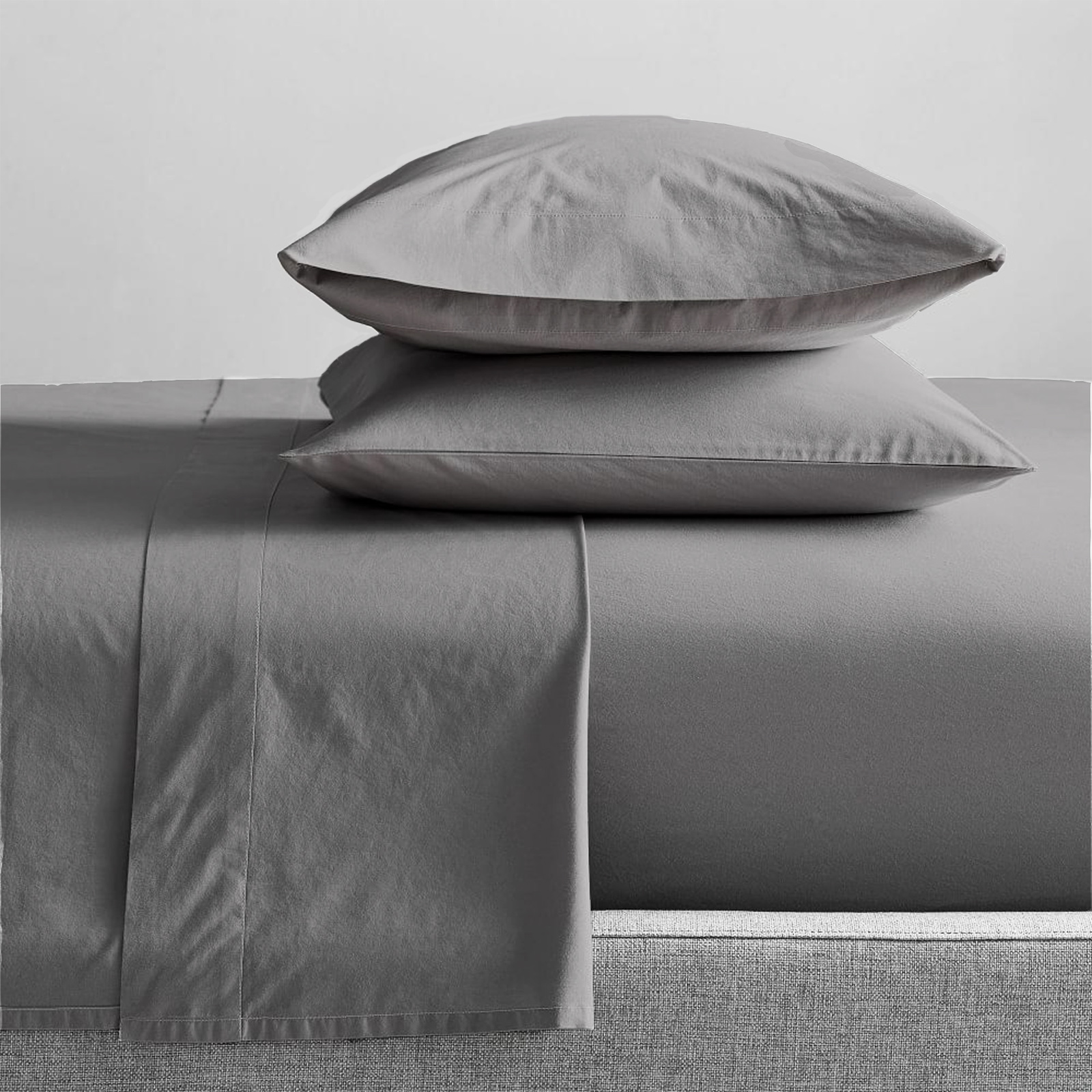 V107-SH314980-196212-00 300 Thread Count 100 % Organic Cotton Steel Grey Sheet Sets by Renee Taylor Queen - Image 1