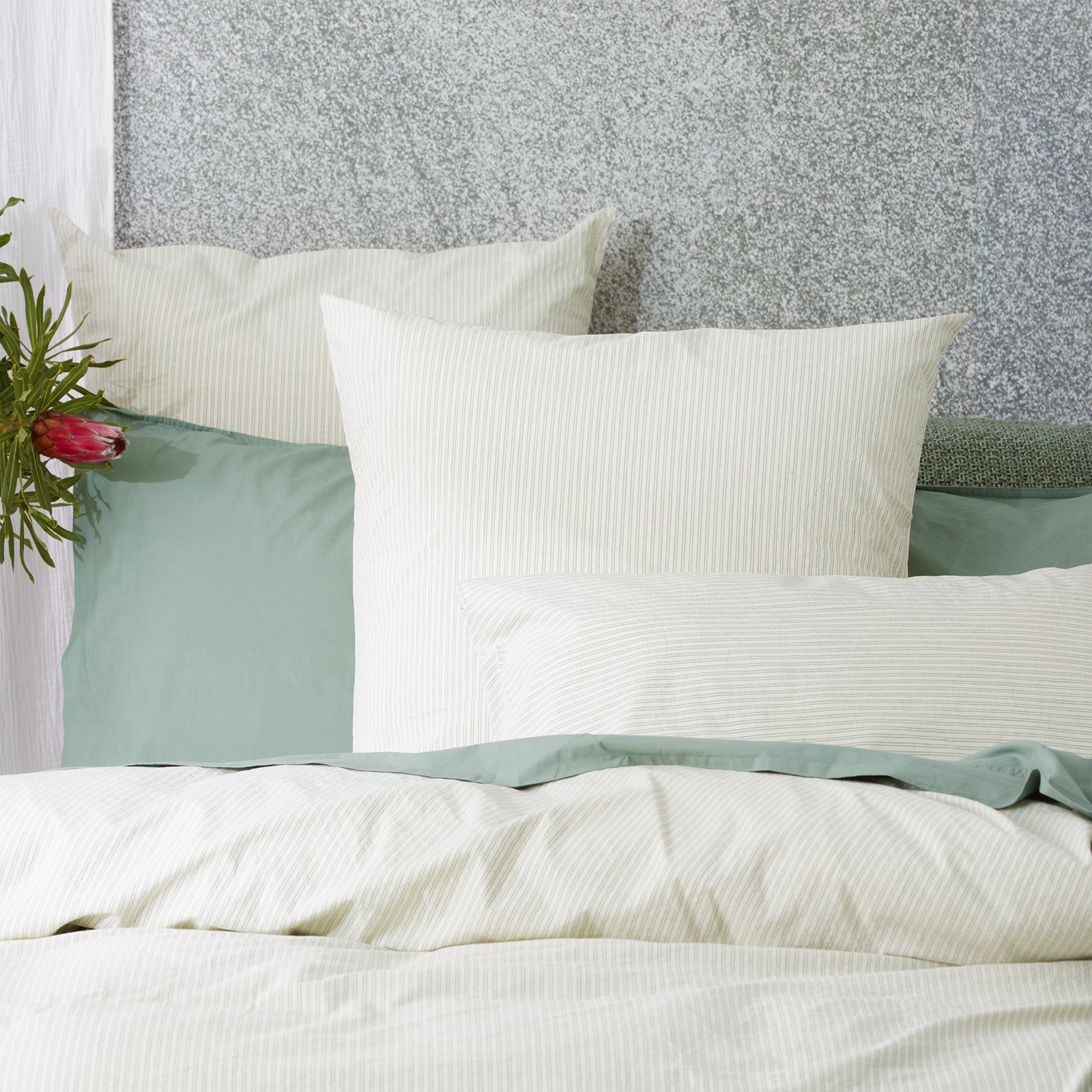 V107-SH316665-195849-00 Portifino Yarn Dyed Vintage Washed Cotton Forest European Pillowcase by Renee Taylor - Image 1