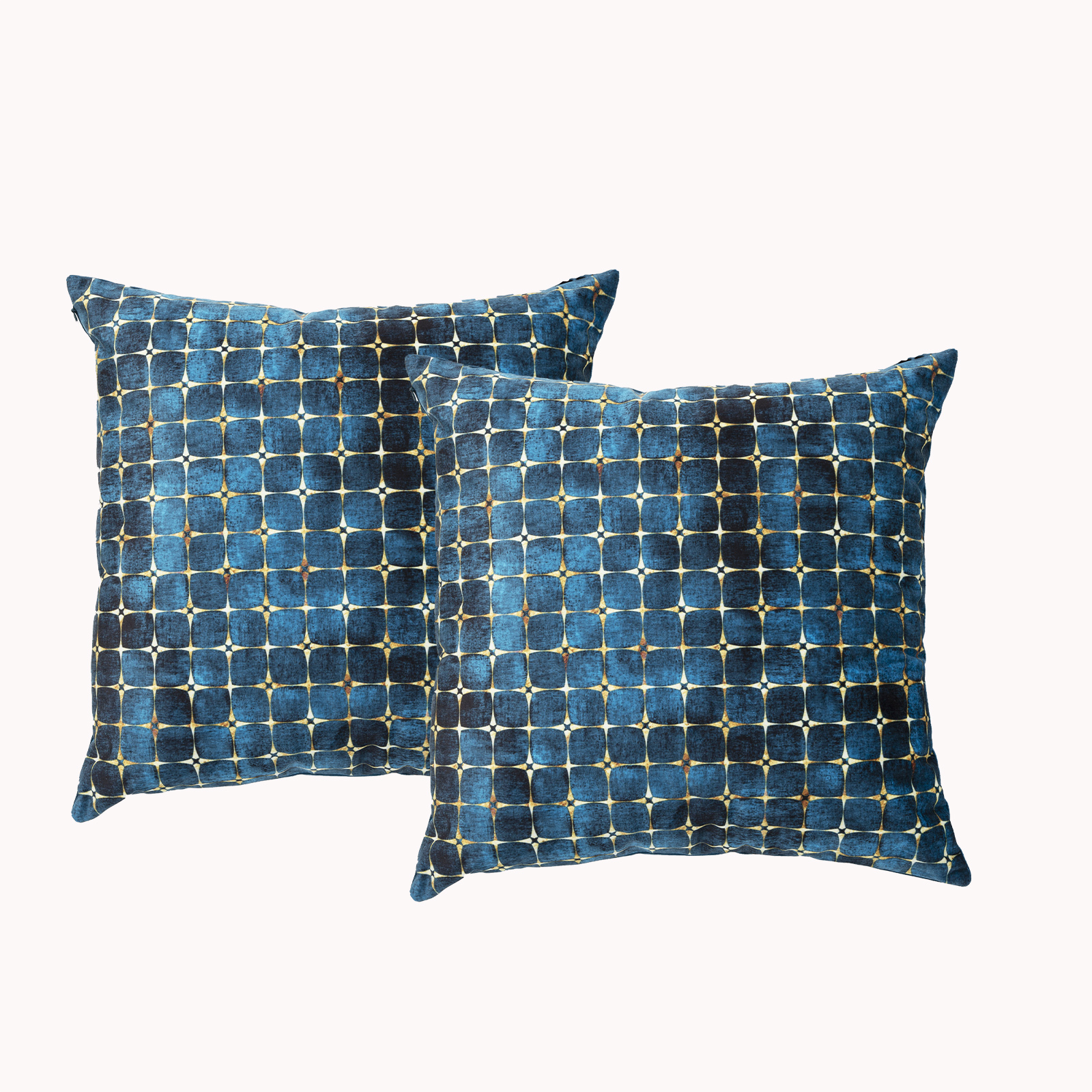 V107-SH317020-195991-00 Cubic Twin Pack Poly Velvet Printed Cushion by Renee Taylor - Image 1