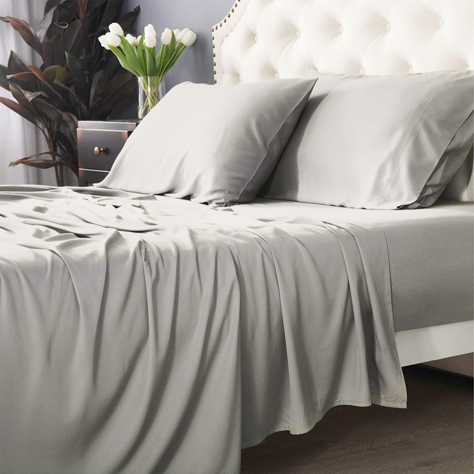 V107-SH320170-196366-00 Bamboo Cotton 500 TC Dove Sheet Set by Park Avenue Long Single - Image 1