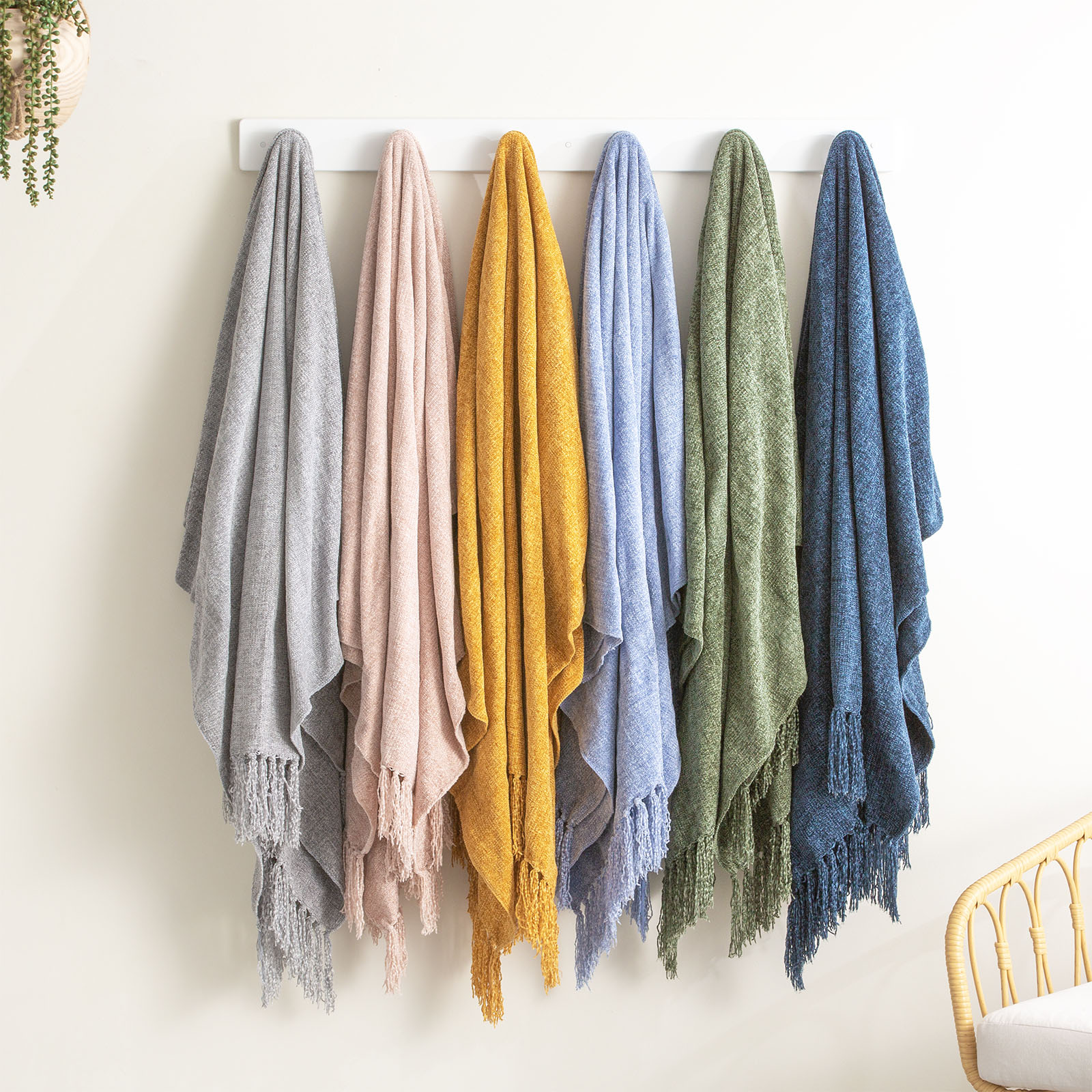 V107-SH323390-196282-00 Newland Polyester Chenille Lotus Throw by Renee Taylor - Image 1