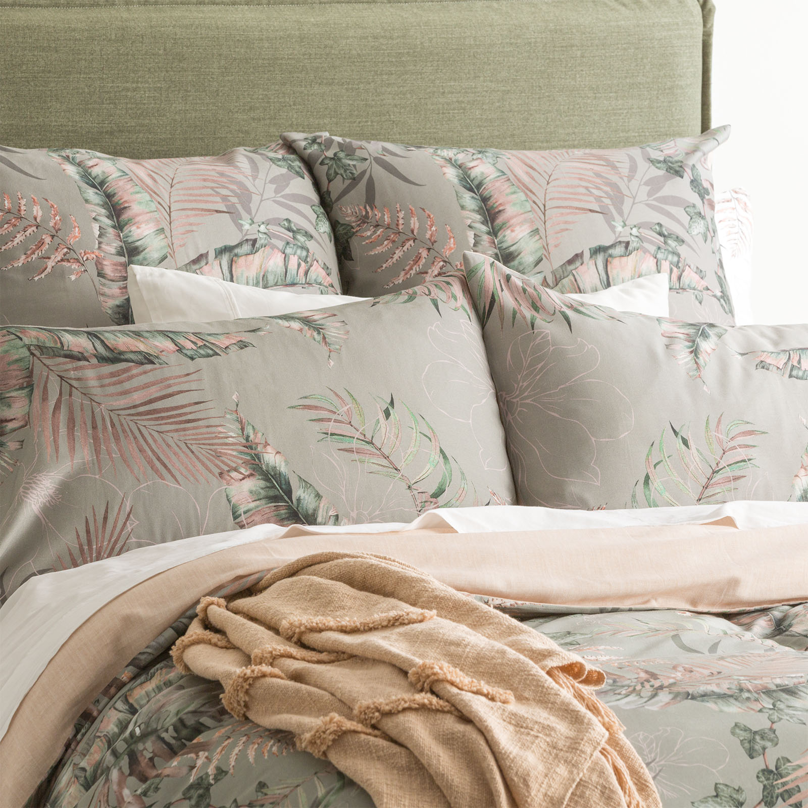 V107-SH324375-197063-00 300 TC Palm Cove Cotton Reversible Forest European Pillowcase Sets by Renee Taylor - Image 1