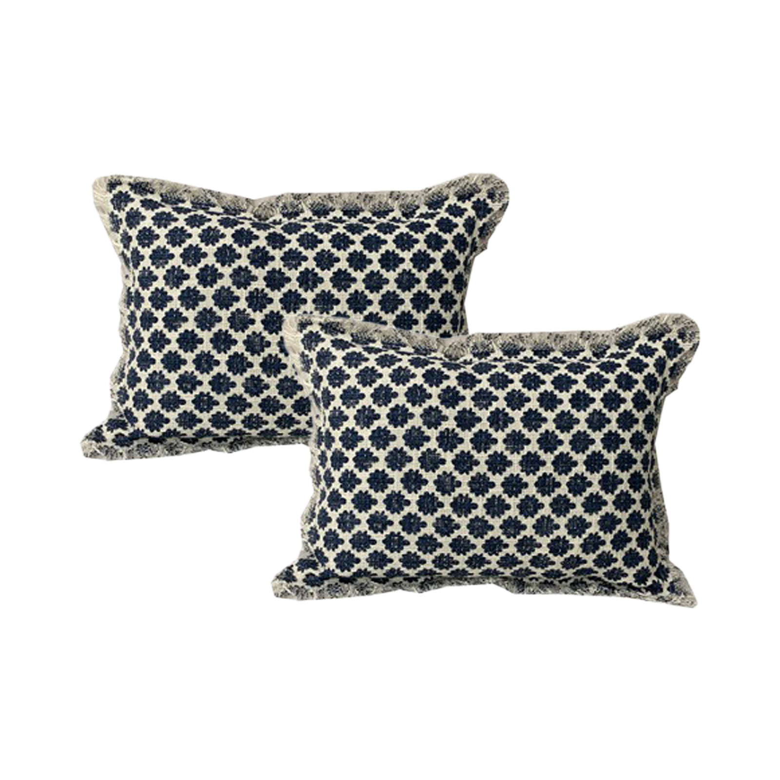 V107-SH325200-197066-00 Somerset Grey Twin Pack Cotton Embroidered Cushion Polyester Filled by Cloud Linen - Image 1