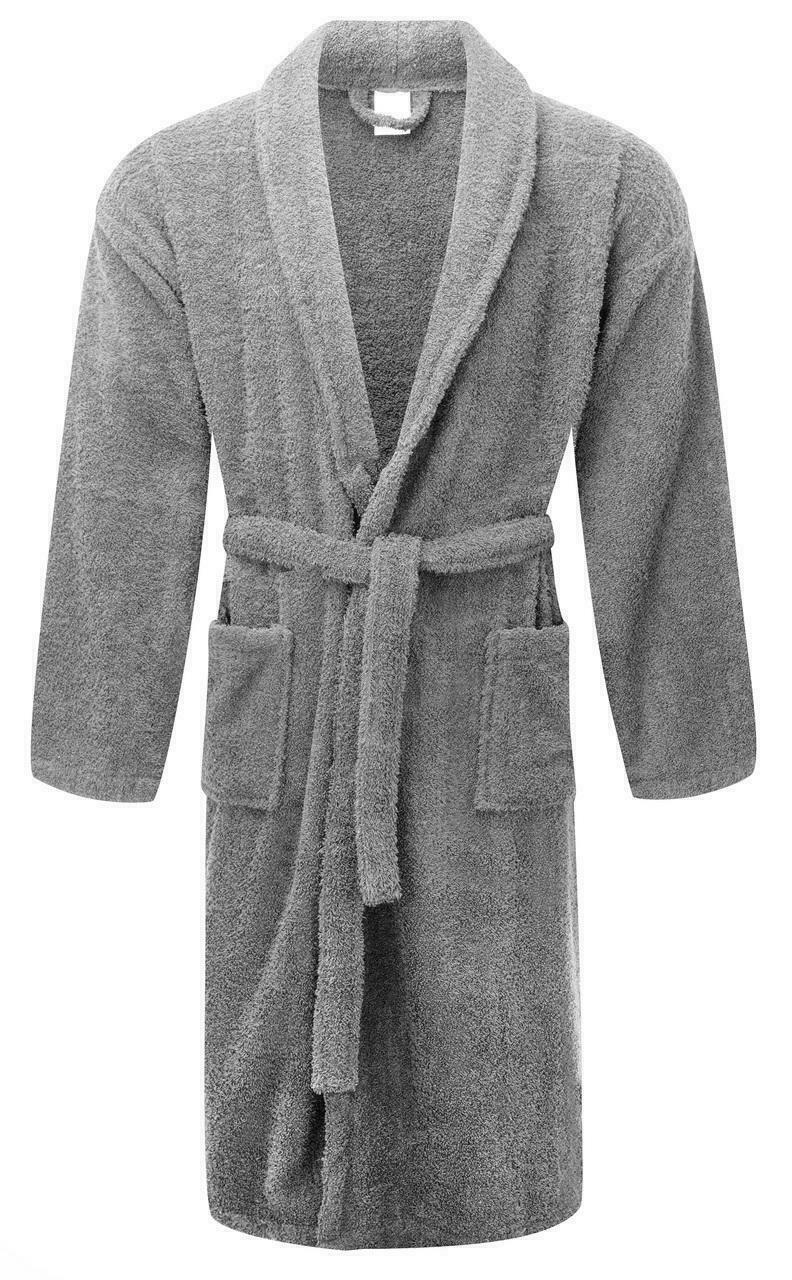 V107-SH328495-202331-00 Chalet Quick Dry Terry Cotton Fossil Small/ Medium Bath Robes by Renee Taylor - Image 1
