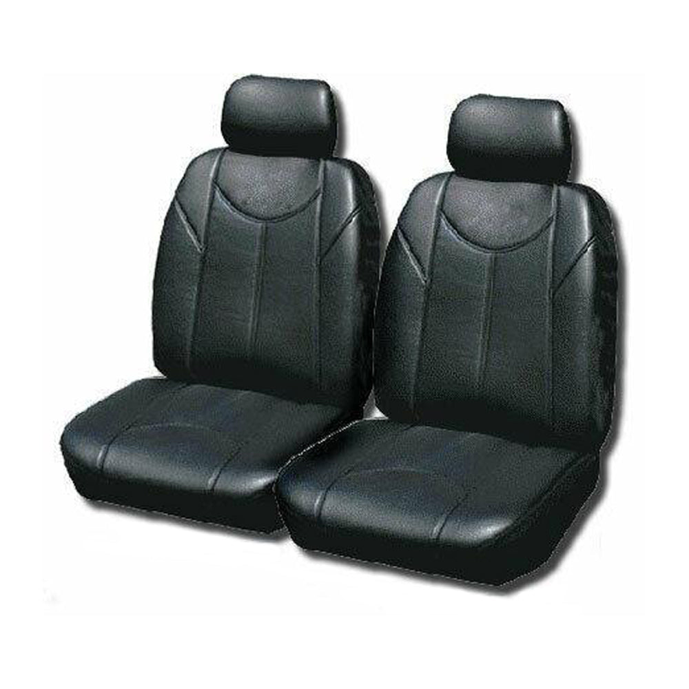 V121-TMDTRIT06TOROGRY_TMDTARA06TOROBLK_e9db3db4-b910-4bc9-8de8-aa42316a157f Leather Look Car Seat Covers For Mitsubishi Triton Dual Cab 2006-2020 | Grey - Image 1