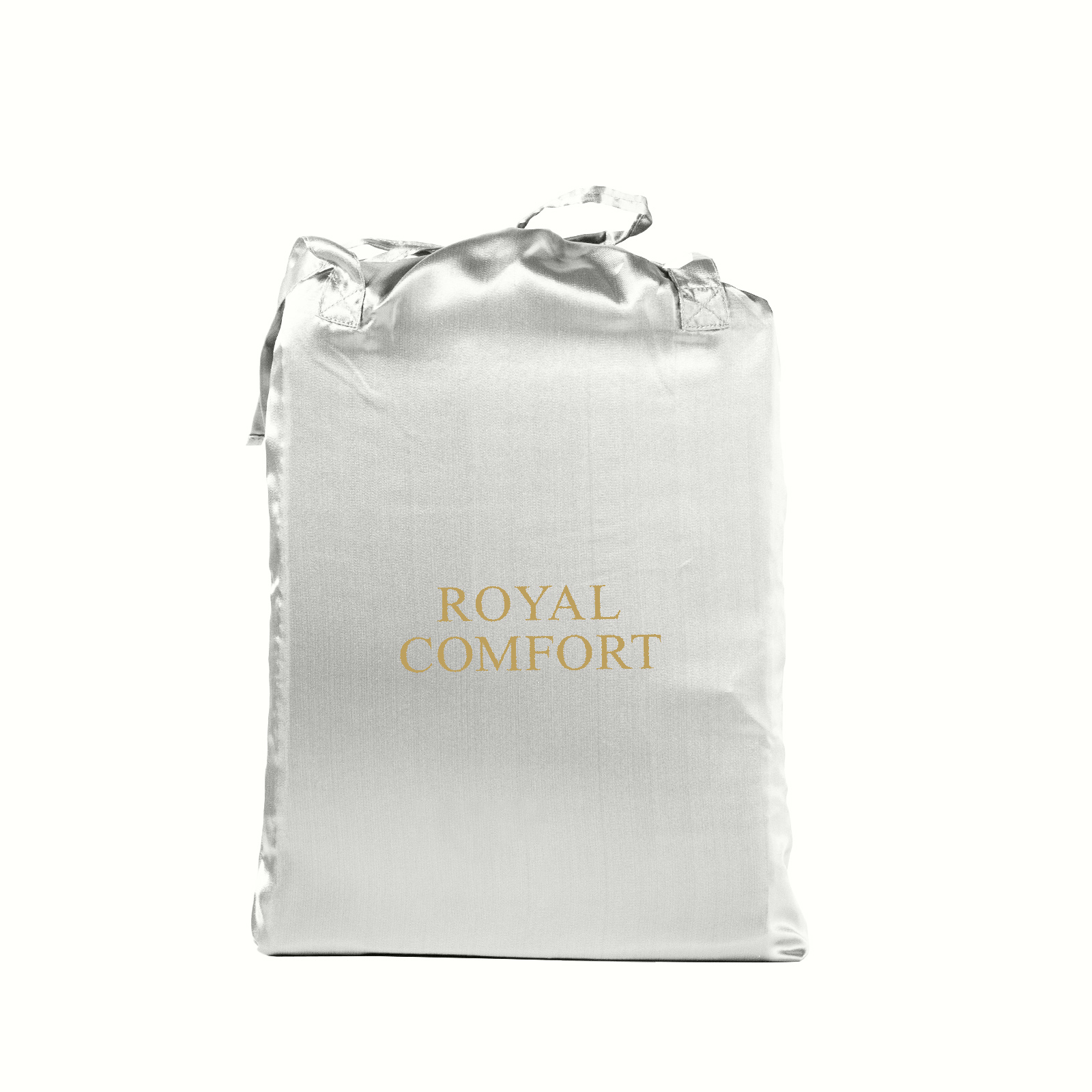 V160-10003481_10003481_5_1 Royal Comfort Satin Sheet Set 4 Piece Fitted Flat Sheet Pillowcases - King - Silver - Image 1