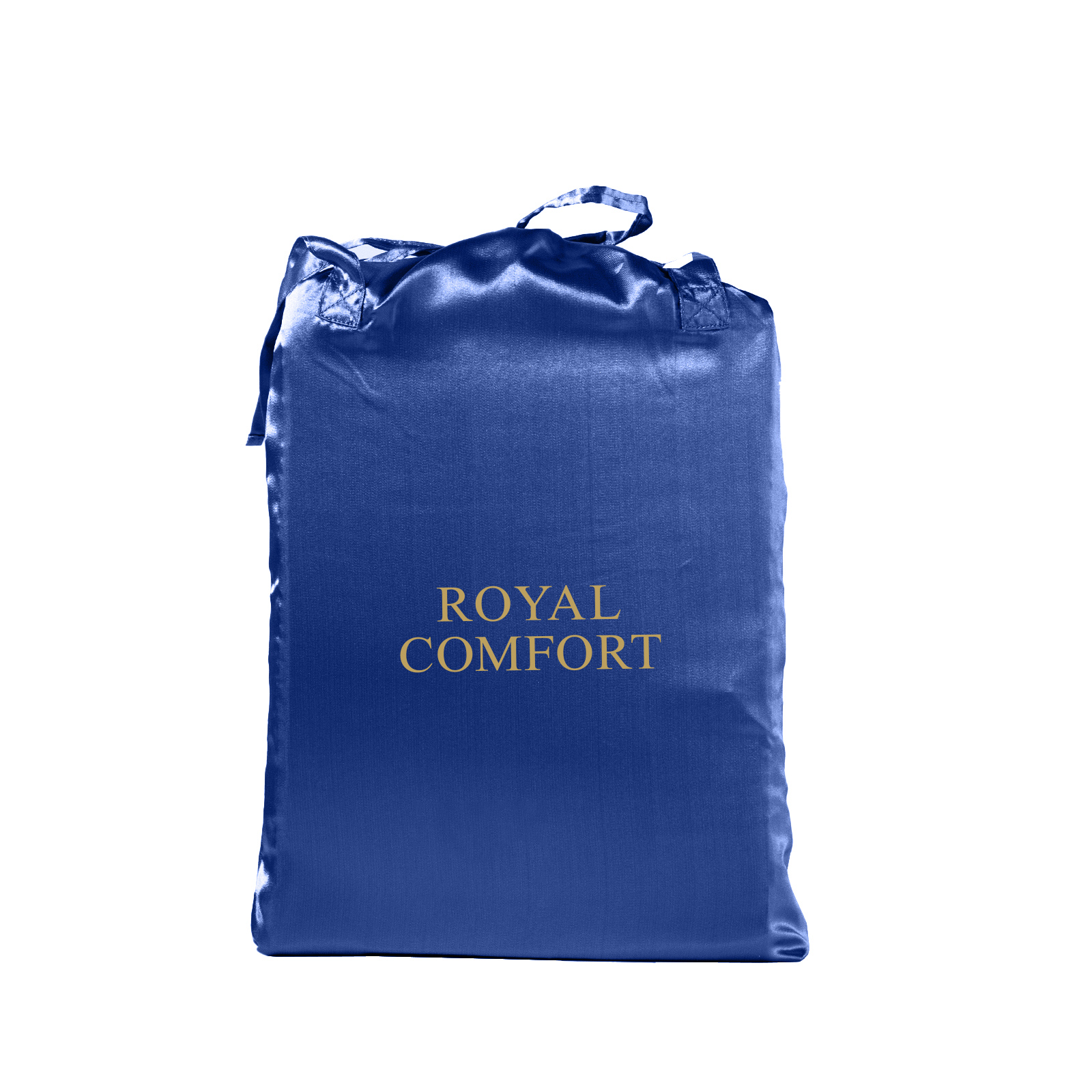 V160-10003483_10003483_5_1 Royal Comfort Satin Sheet Set 4 Piece Fitted Flat Sheet Pillowcases - King - Navy Blue - Image 1