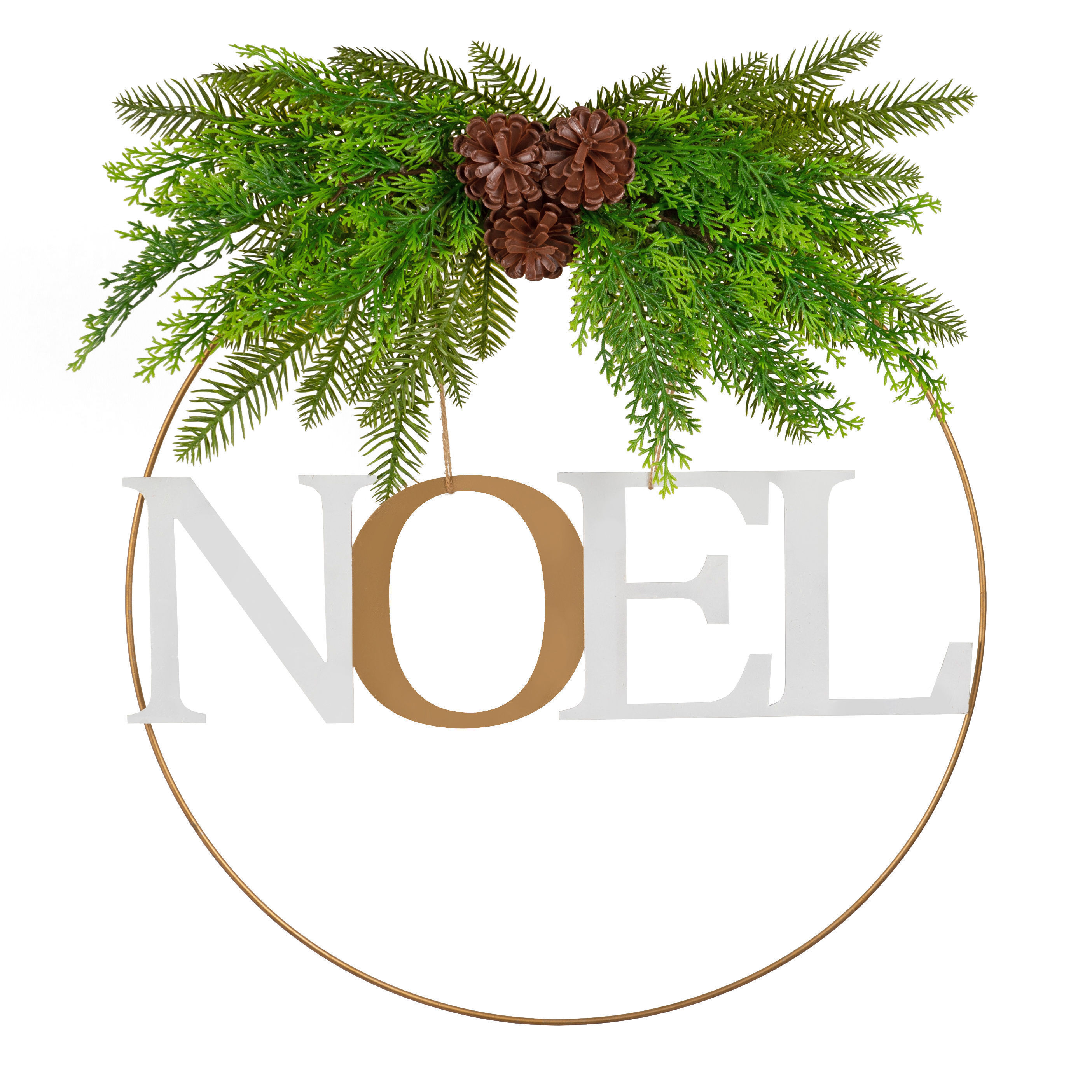 V160-10004379-195100-00 Santa's Helper Noel Christmas Wreath Charming Seasonal Touch 50CM - Image 1