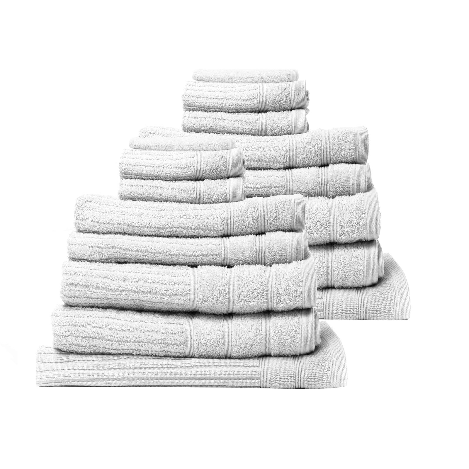 V160-K2745_k2745_2_1 Royal Comfort 16 Piece Egyptian Cotton Eden Towel Set 600GSM Luxurious Absorbent - White - Image 1