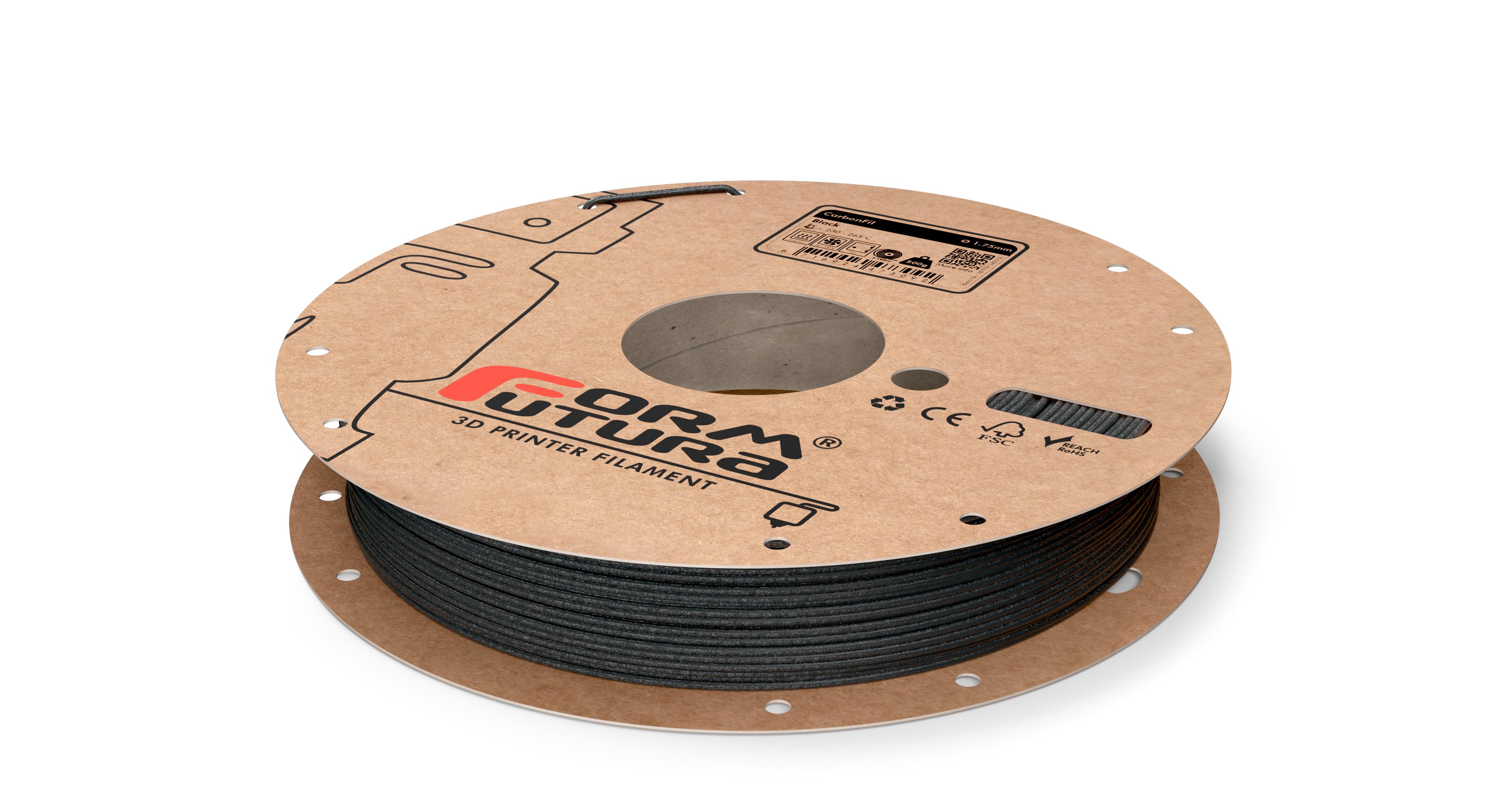 V177-175CARBFIL-BLCK-0500_CarbonFil-Black-175-500g__16243_1 Carbon Fibre PETG Filament CarbonFil 1.75mm Black 500 gram 3D Printer Filament - Image 1