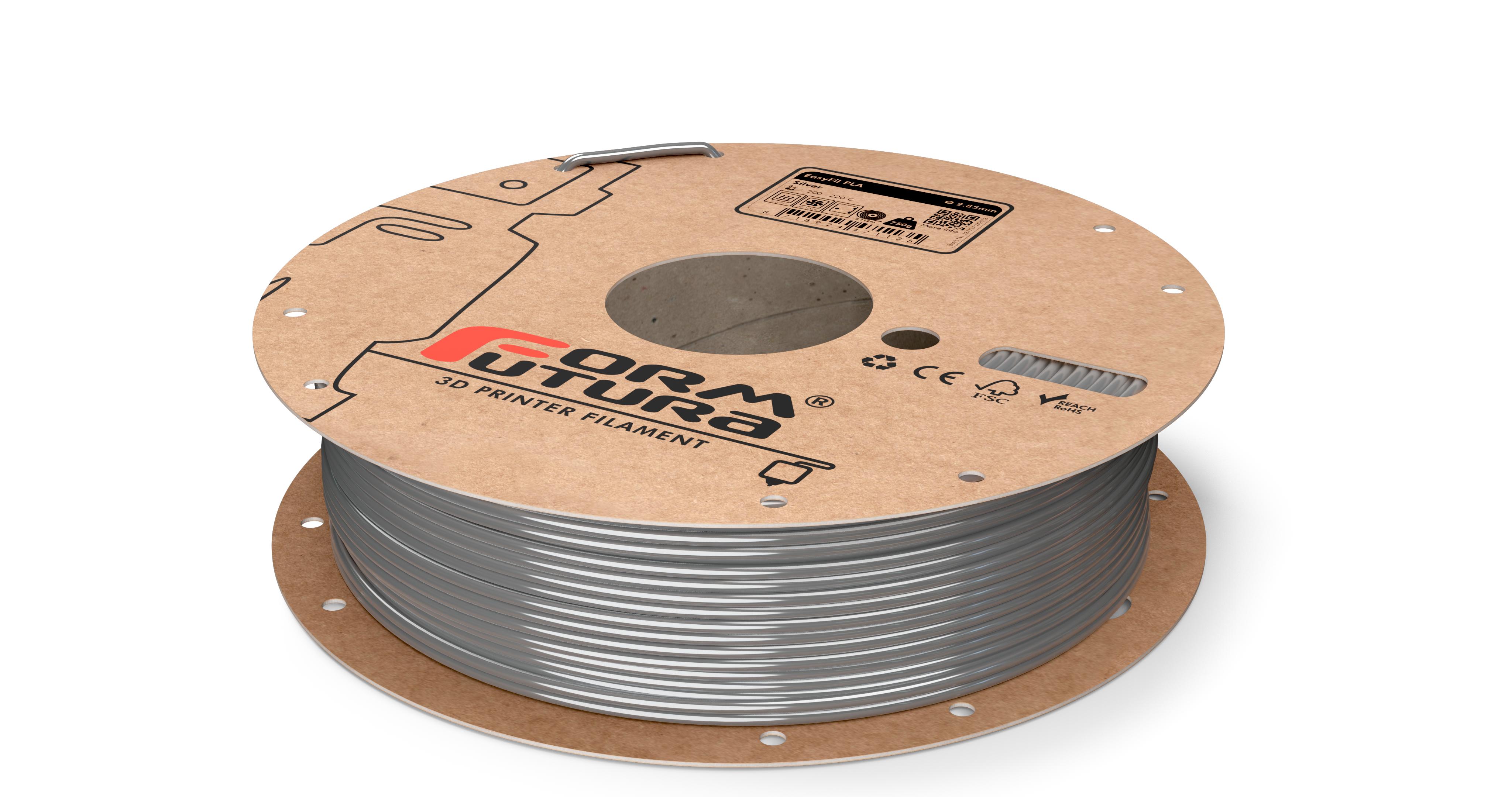 V177-285EPLA-SLVR-2300_8718924478837_EasyFil-PLA-Silver-285-2300g__20359_1 PLA Filament EasyFil PLA 2.85mm Silver 2300 gram 3D Printer Filament - Image 1