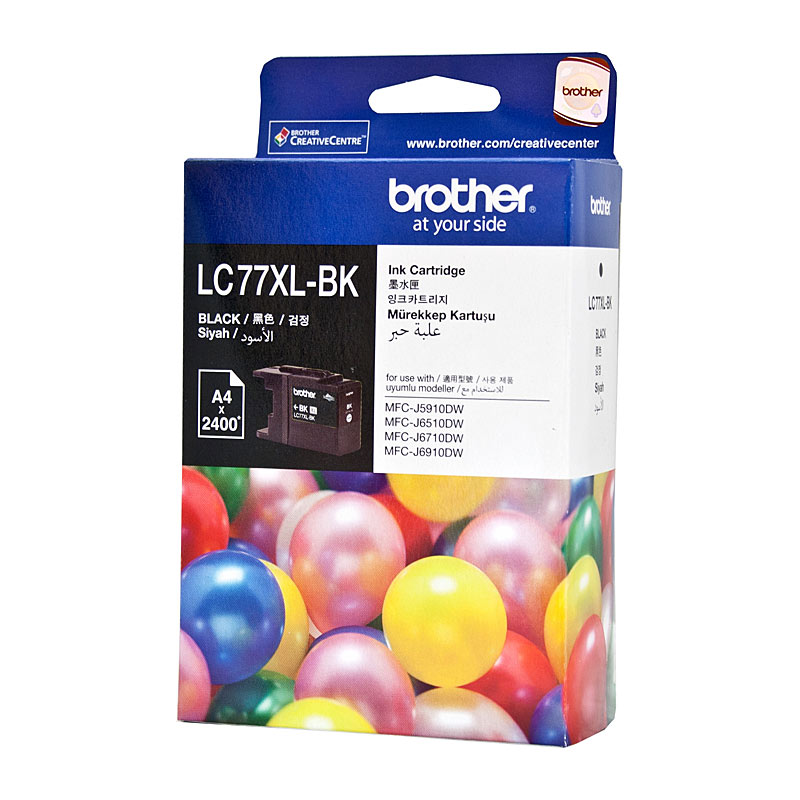 V177-D-B77XLB_uc__85966_1 Brother LC-77XLBK Black Super High Yield Ink Cartridge - MFC-J6510DW/J6710DW/J6910DW/J5910DW - up to 2400 pages - Image 1