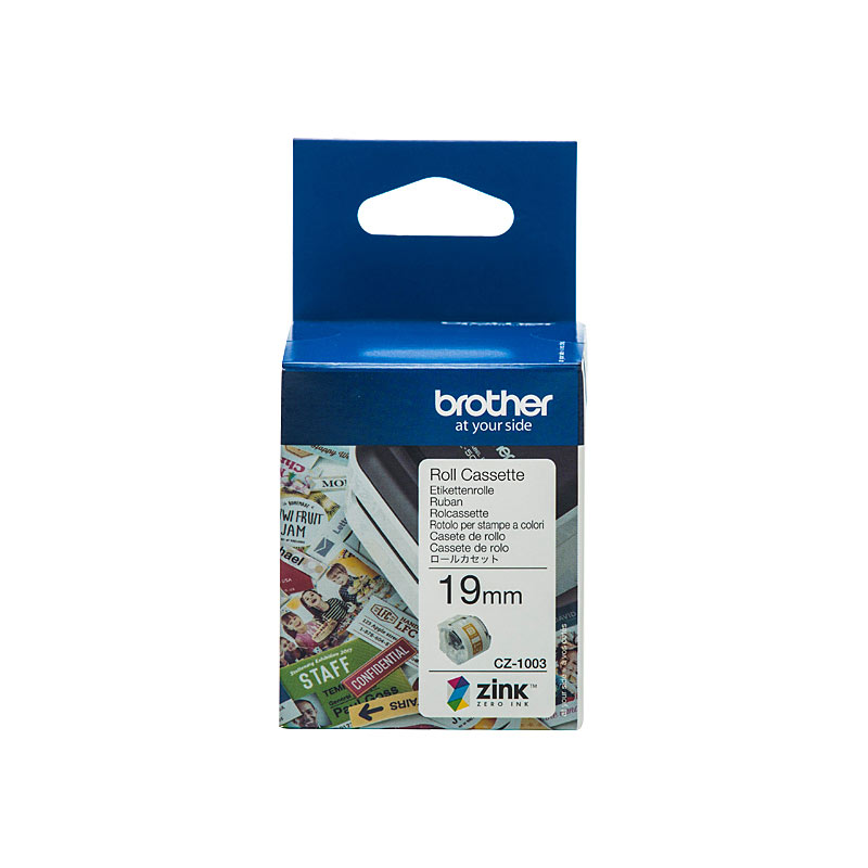 V177-D-BCZ1003_uc__16966_1 BROTHER CZ1003 Tape Cassette Full Colour continuous label roll, 19mm wide to Suit VC-500W - Image 1