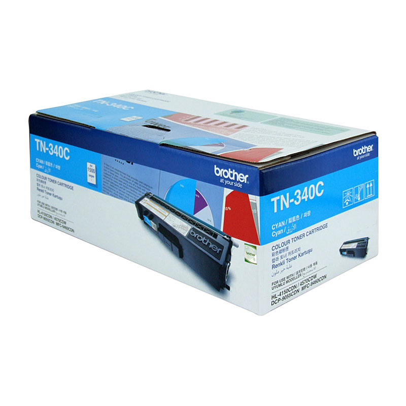 V177-D-BN340C_uc__79392_1 BROTHER TN-340C Colour Laser Toner - Standard Yield Cyan, HL-4150CDN/4570CDW, DCP-9055CDN, MFC-9460CDN/9970CDW - 1500 pages - Image 1