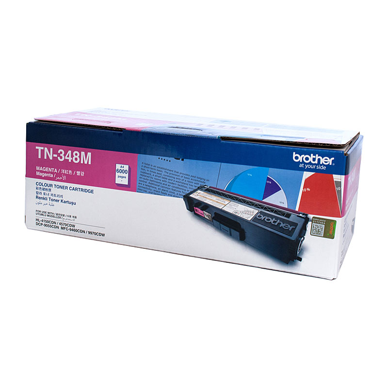 V177-D-BN348M_uc__61651_1 Brother TN-348M Colour Laser Toner - Super High Yield Magenta - HL-4150CDN/4570CDW, DCP-9055CDN, MFC-9460CDN/9970CDW - 6000 pages - Image 1