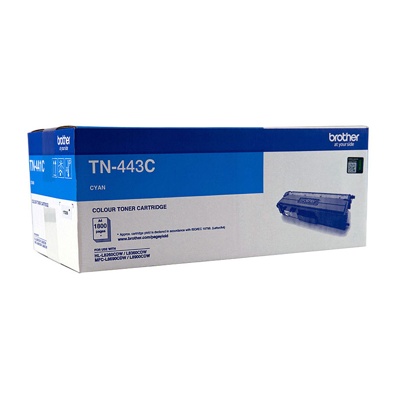 V177-D-BN443C_uc__13713_1 BROTHER TN-443C Colour Laser Toner - High Yield Cyan - to suit HL-L8260CDN/8360CDW MFC-L8690CDW/L8900CDW - 4,000 Pages - Image 1