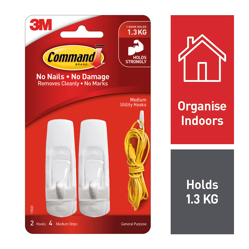 V177-D-CMDXA004193497-CMDXA004193497__21762-00 COMMAND Hook 17001ANZ Medium Pack of 2 Box of 6 - Image 1