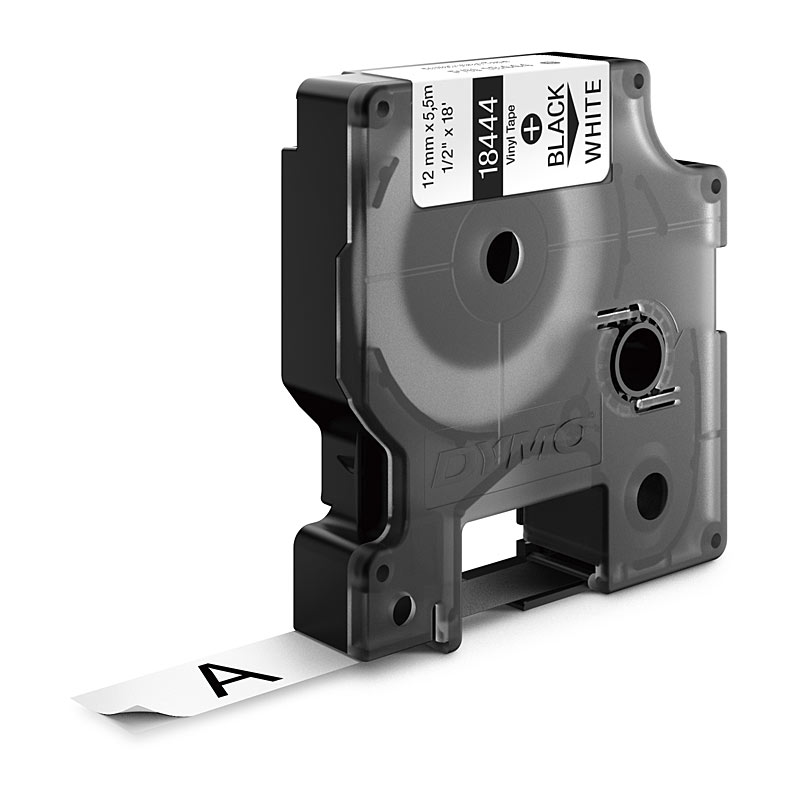 V177-D-DY18444_uc__10631_1 DYMO Black on Wht 12mm Tape - Image 1
