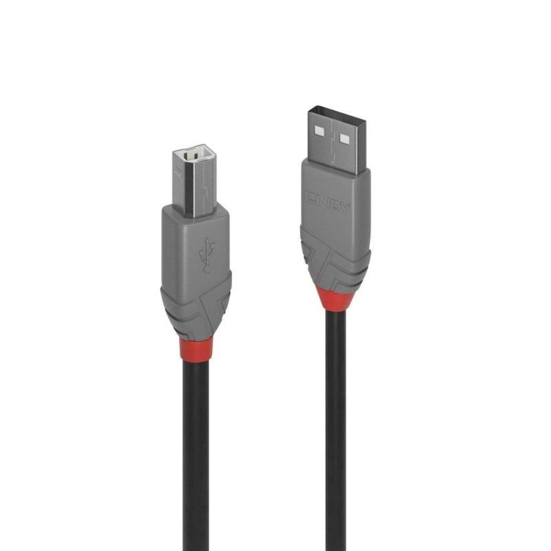 V177-D-LIN36675-uc__34857-00 LINDY 5m USB2 A-B Cable Anthra Line - Image 1