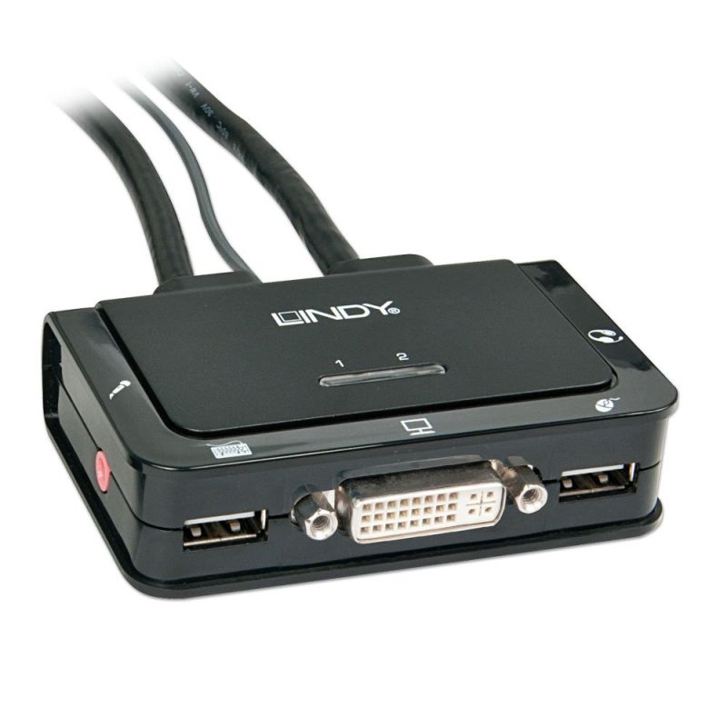 V177-D-LIN42341-uc__43688-00 LINDY 2 Port DVI KVM Switch - Image 1