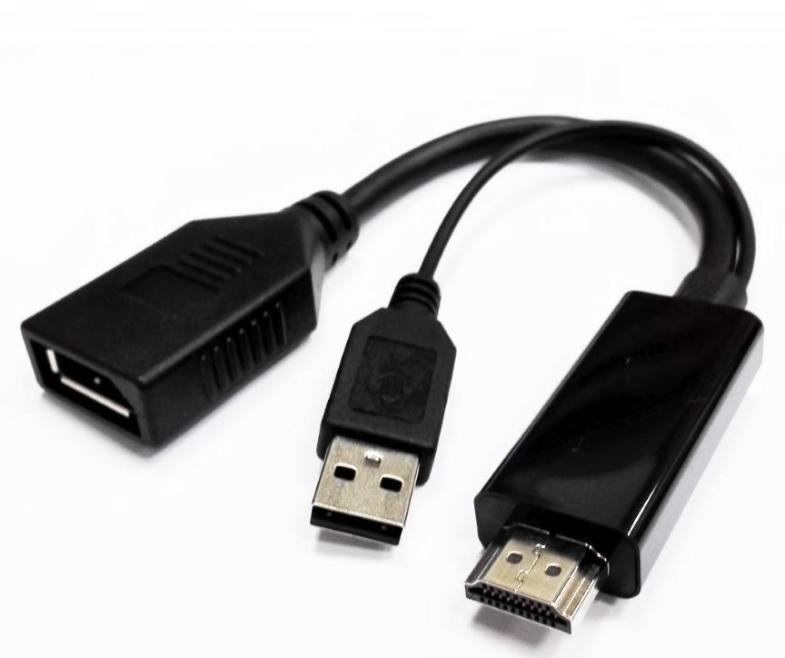 CREATOR: gd-jpeg v1.0 (using IJG JPEG v62), default quality 8WARE HDMI to DisplayPort DP Male to Female with USB (for power) Adapter Cable - Image 1