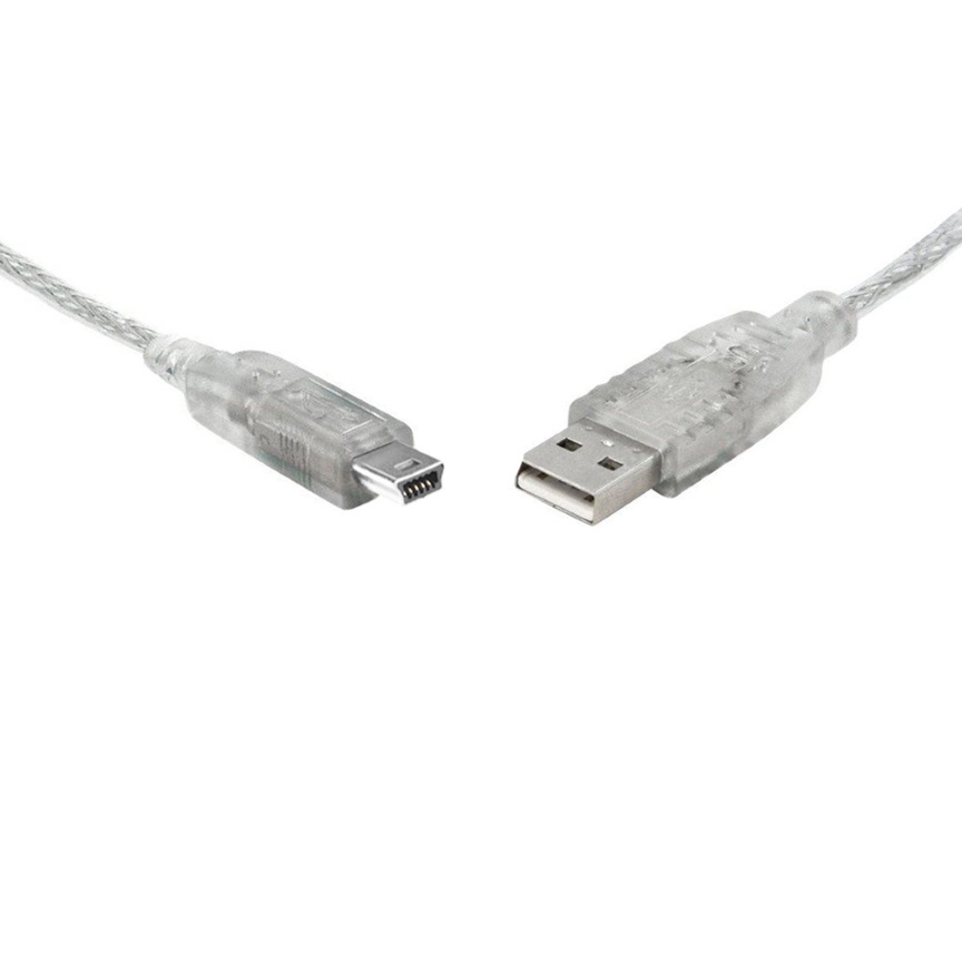 V177-L-CB8W-UC-2001ABN-CB8W-UC-2001ABN__81782-00 8WARE USB 2.0 Cable 1m A to Mini-USB B Male to Male Transparent - Image 1