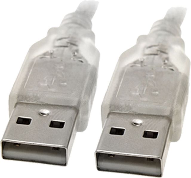 V177-L-CB8W-UC-2003AA-CB8W-UC-2003AA__24586-00 8WARE USB 2.0 Cable 3m A to A Male to Male Transparent - Image 1
