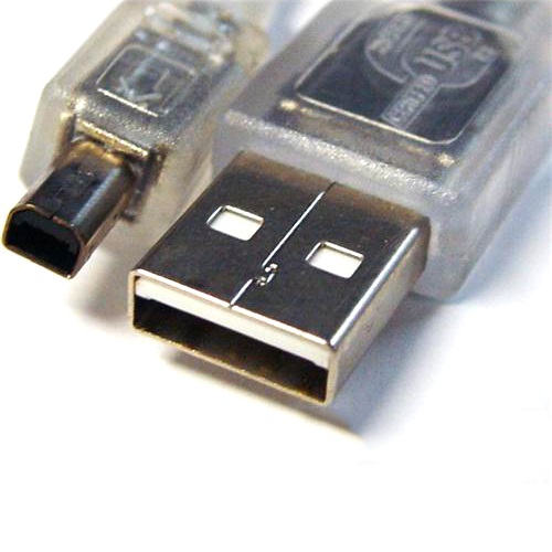 V177-L-CB8W-UC-2403ABN-CB8W-UC-2403ABN__34498-00 8WARE USB 2.0 Cable 3m A to B 4-pin Mini Transparent Metal Sheath UL Approved - Image 1