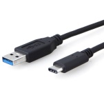 V177-L-CB8W-UC-3001AC-CB8W-UC-3001AC__13330-00 8WARE USB 3.1 Cable 1m Type-C to A Male to Male Black 10Gbps - Image 1