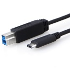 V177-L-CB8W-UC-3001BC-CB8W-UC-3001BC__46567-00 8WARE USB 3.1 Cable 1m Type-C to B Male to Male Black 10Gbps - Image 1
