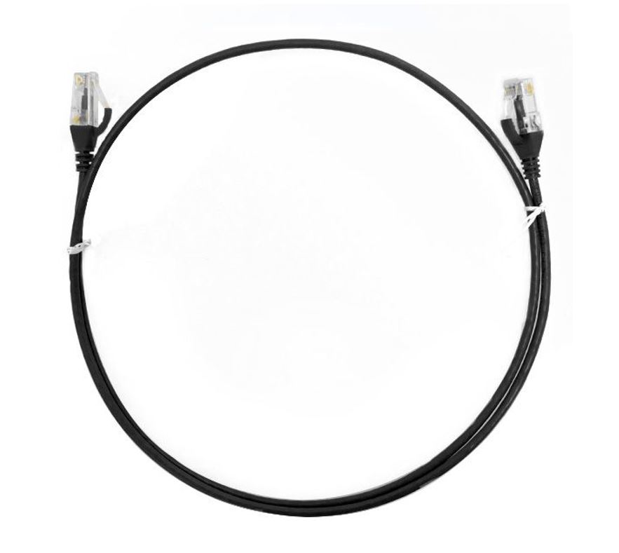 V177-L-CBAT-CAT6THINBK-3M_CBAT-CAT6THINBK-3M__34934_1 8WARE CAT6 Ultra Thin Slim Cable 3m / 300cm - Black Color Premium RJ45 Ethernet Network LAN UTP Patch Cord 26AWG for Data Only, not PoE - Image 1