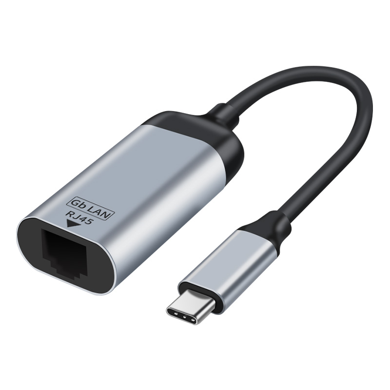 V177-L-CBAT-USBCRJ45-MF15_CBAT-USBCRJ45-MF15__00303_1 ASTROTEK USB-C to RJ45 Gigabit Ethernet Male to Female Adapter 15cm Cable support 10/100/1000MHz Aluminum shell Gold Plated for Windows Android Mac OS - Image 1