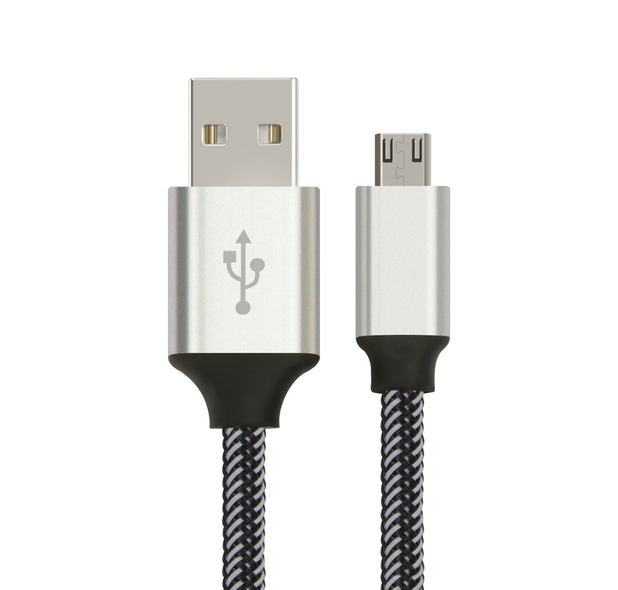V177-L-CBAT-USBMICROBW-2M_CBAT-USBMICROBW-2M__54141_1 ASTROTEK 2m Micro USB Data Sync Charger Cable Cord Silver White Color for Samsung HTC Motorola Nokia Kndle Android Phone Tablet & Devices - Image 1