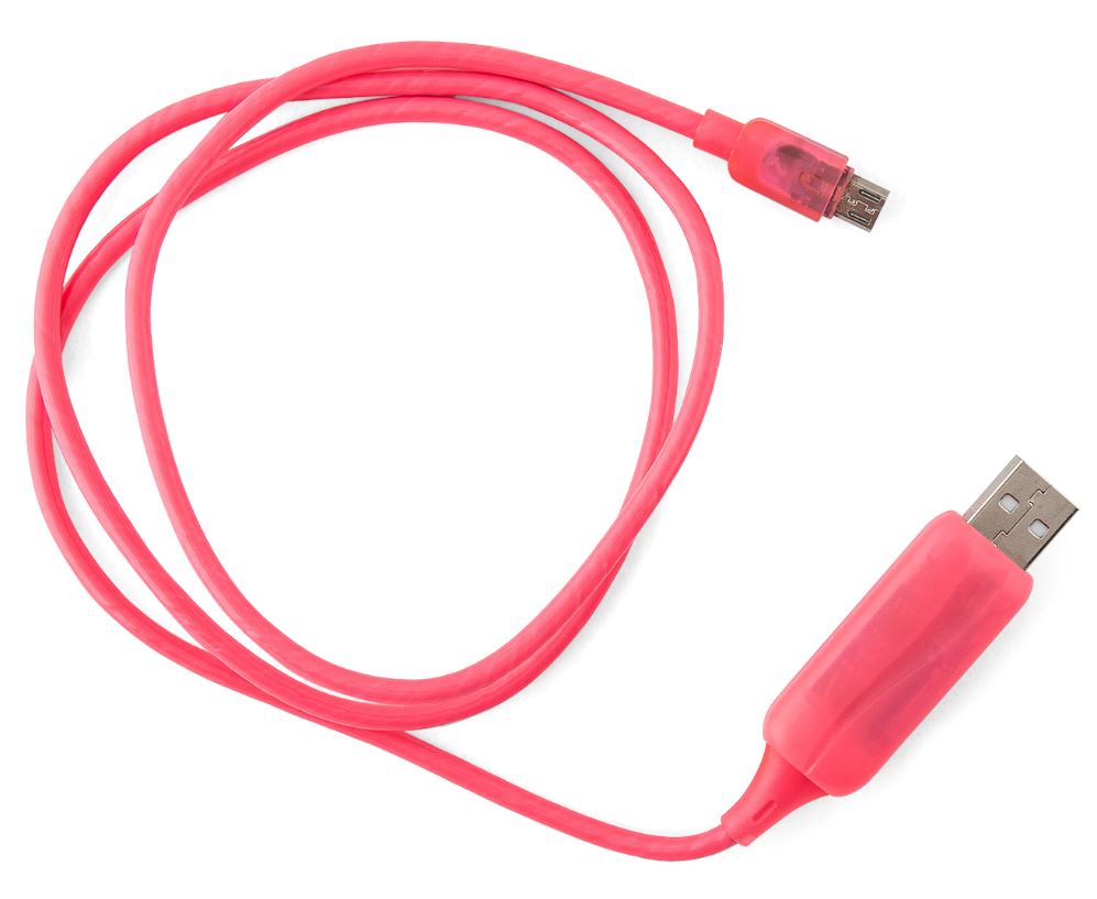 V177-L-CBGB-CK-VS802-PN-CBGB-CK-VS802-PN__13997-00 GENERIC 1m LED Light Up Visible Flowing Micro USB Charger Data Cable Pink Charging Cord for Samsung LG Android Mobile Phone - Image 1