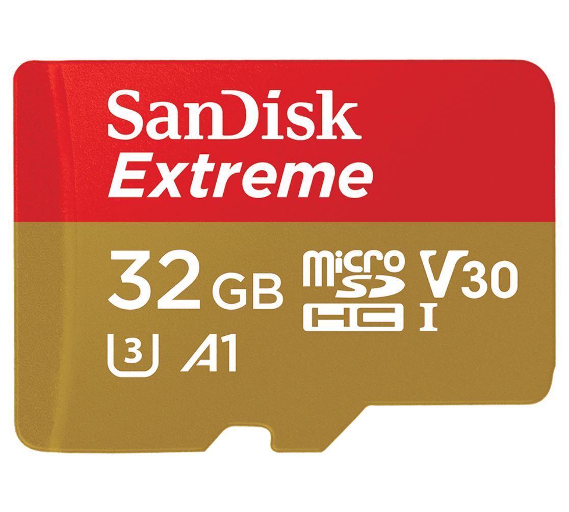 V177-L-FMS-MSDEXTREME-032G_FMS-MSDEXTREME-032G__70240_1 SANDISK 32GB Extreme microSD SDHC SQXAF V30 U3 C10 A1 UHS-1 100MB/s R 60MB/s W 4x6 SD Adaptor Android Smartphone Action Camera Drones - Image 1