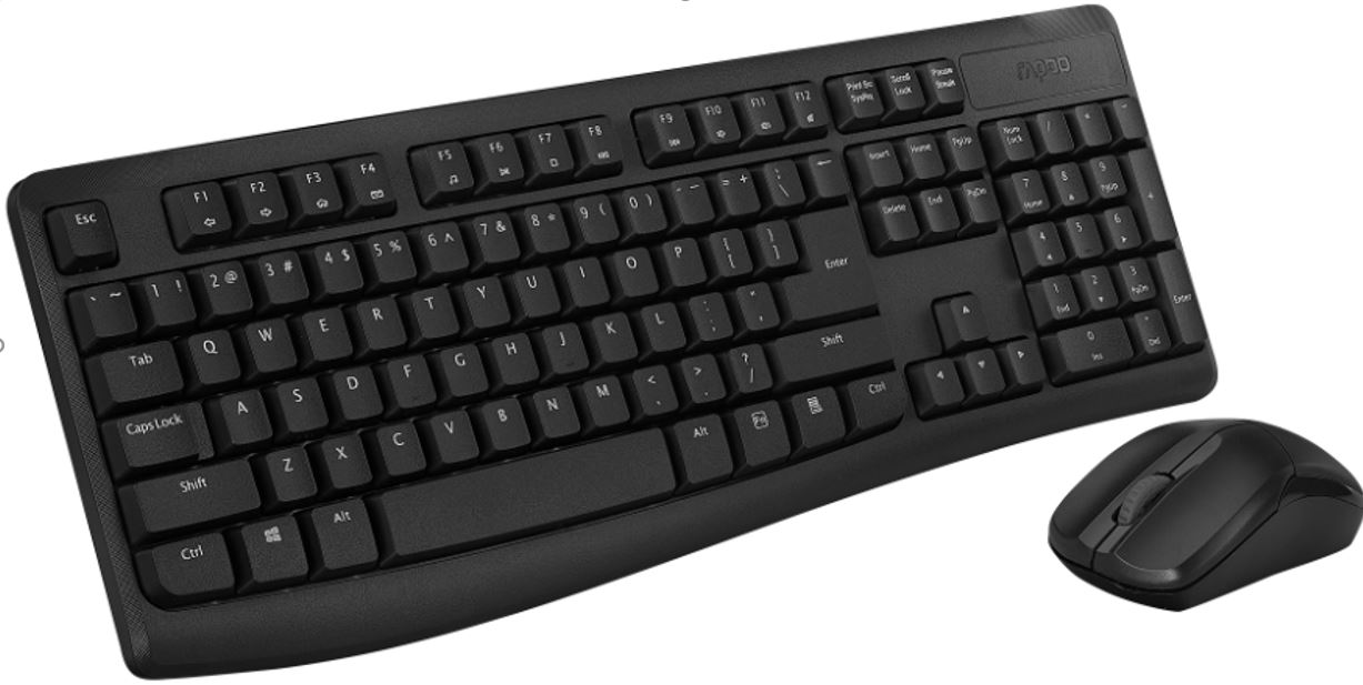 V177-L-KBRP-X1800PRO-KBRP-X1800PRO__80123-00 RAPOO X1800Pro Wireless Mouse & Keyboard Combo - 2.4G, 10M Range, Optical, Long Battery, Spill-Resistant Design,1000 DPI, Nano Receiver, Entry - Image 1