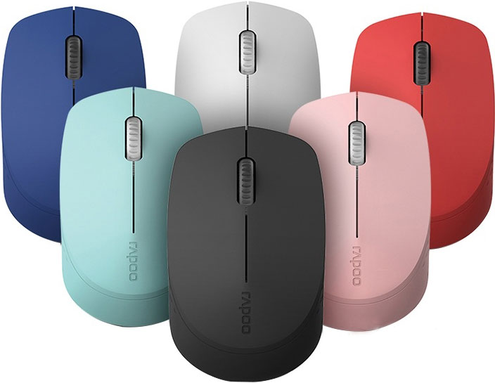 V177-L-MIRP-M100-BLUE-MIRP-M100-BLUE__09852-00 RAPOO M100 2.4GHz & Bluetooth 3 / 4 Quiet Click Wireless Mouse Blue - 1300dpi Connects up to 3 Devices, Up to 9 months Battery Life - Image 1